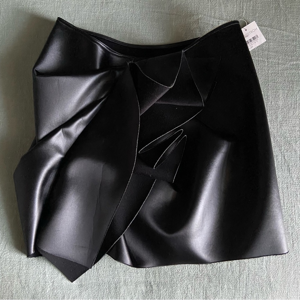 Last Chance Rare RICK OWENS GETHSEMANE FW21 Leather Mini Skirt Black Size 8